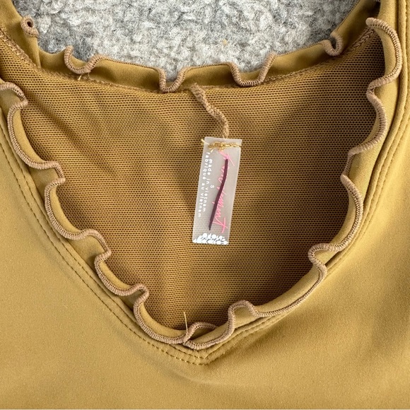 Free People Movement Hearts Aflutter Sports Bra In Mustard Small - Picture 2 of 4